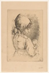 Fille avec bonnet sur la tête
