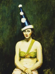 Fille avec le chapeau de Pierrot