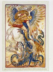 Bellérophon combat les chimères - dans A wonder book for girls and boys, ill. par Walter Crane