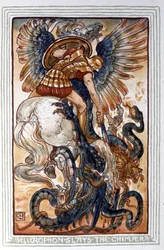 Bellérophon tuant la Chimère, vers 1900