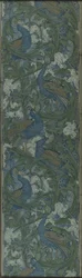 Panneau découpé de papier peint aux figues et aux paons, vers 1895