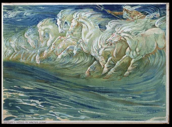 Les chevaux de Neptune, illustration pour « La Légende mythologique grecque », publiée à Londres, 1910