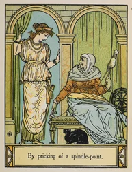 La Belle au bois dormant se tient à côté d