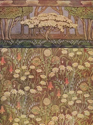 Papier peint "Le Pré" avec frise "L