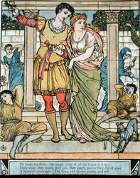 Le Prince sauvant la princesse, illustration pour 