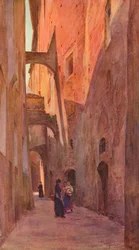 Une rue à Sienne, vers 1900, 1913