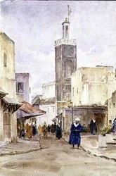 Une scène de rue orientale