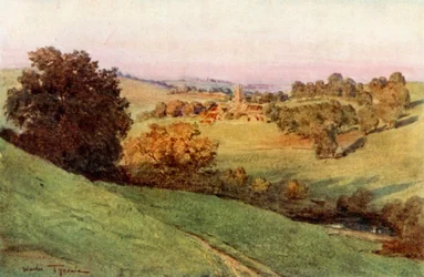 Bathford, près de Bath (lithographie en couleur)