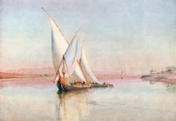 Tôt le matin sur le Nil (lithographie couleur)