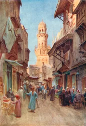 El-Gamaliyeh, Le Caire (lithographie couleur)