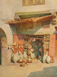 Bazar de poterie dans un village du Nil