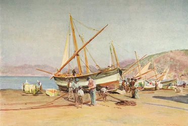 La plage à Sestri Levante, vers 1910, 1912