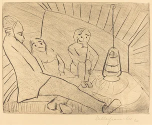 Trois Personnes dans un Atelier, 1920