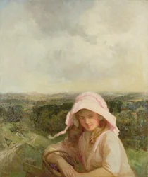 Fille dans un paysage
