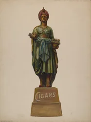 Figure de magasin de cigares, vers 1937