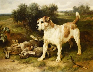 Un Fox Terrier avec le Butin du Jour