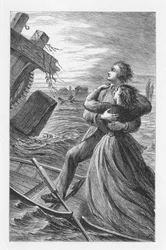 Scène de The Mill on the Floss de George Eliot, vers 1880