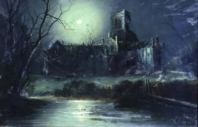 Kirkstall Abbey au clair de lune