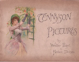 Conception de la couverture avant (La Reine de Mai), illustration de Tennyson Pictures publiée par E P Dutton & Co, vers 1900
