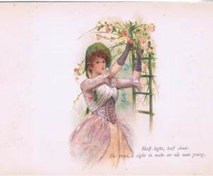 Mi-lumière, mi-ombre, illustration tirée de Tennyson Pictures publié par E P Dutton & Co, v. 1900