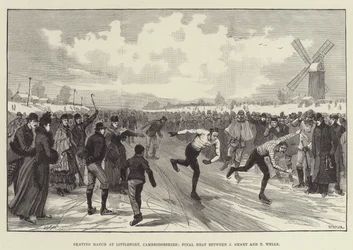 Match de patinage à Littleport, Cambridgeshire, finale entre J Smart et T Wells