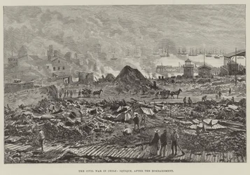 La guerre civile au Chili, Iquique, après le bombardement