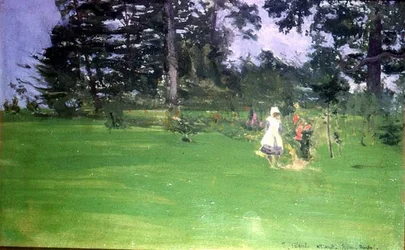 Figures sur une pelouse
