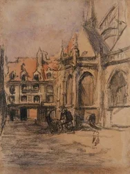 Rue Sainte Catherine et les anciennes arcades, Dieppe, vers 1900