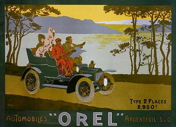 Publicité pour les voitures Orel