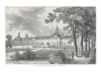 Ancien hôpital de Bethlem. Moorfields vers 1750, 1878