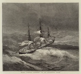 HMS Royal Alfred dans une tempête atlantique