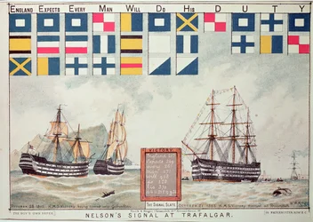 Le signal de Nelson à Trafalgar en 1805, tiré de « The Boy