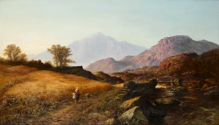 Temps de récolte près de la rivière Lleder, nord du Pays de Galles, 1874