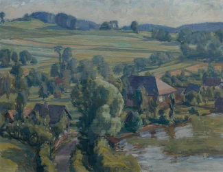 Paysage du lac Attersee près de Unterbuchberg