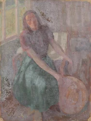 Grete Gamerith avec chapeau (croquis)