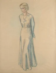 Portrait de jeune fille, figure entière