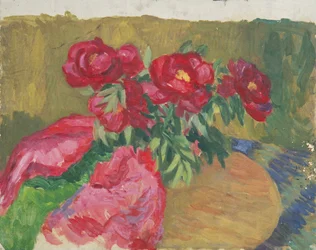 Pivoines sur une table