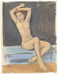 Nu féminin avec bras levés