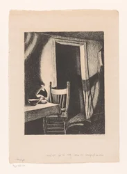 Intérieur à la lumière de la lampe