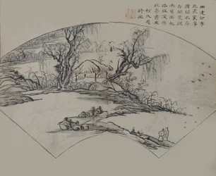 Paysage par Ke Jiusi, du Manuel du Jardin de Moutarde, Première édition