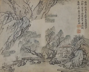 Feuille du Manuel de peinture du Jardin de la graine de moutarde Jieziyuan huazhuan...