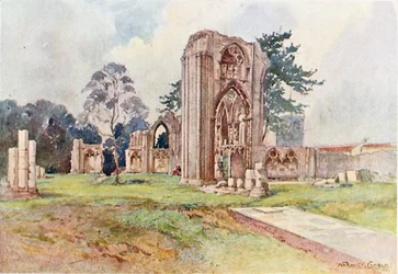 Abbaye de St Mary, York (lithographie couleur)