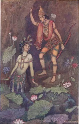 Arjuna et la nymphe de la rivière