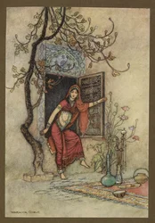 Planche 7 : "La Fille du Mur-Amirah." Folk-Tales of Bengal ... Avec 32 illustrations en couleur par Warwick Goble (Édition de luxe)