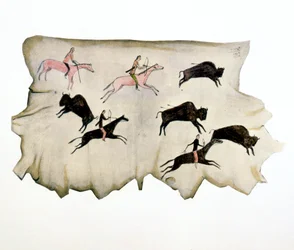 Indiens des Plaines américaines chassant le bison