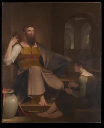 Jérémie dictant sa prophétie de la destruction de Jérusalem à Baruch le scribe