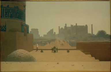 Rue principale à Samarkand depuis la citadelle le matin