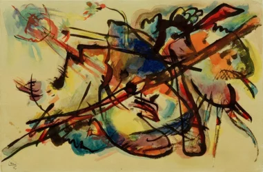 Composition abstraite (bleu et or)