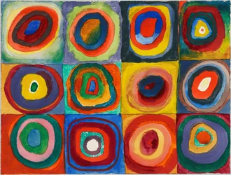 Étude de couleur. Carrés avec cercles concentriques, 1913