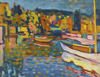 Étude de paysage en automne avec bateaux